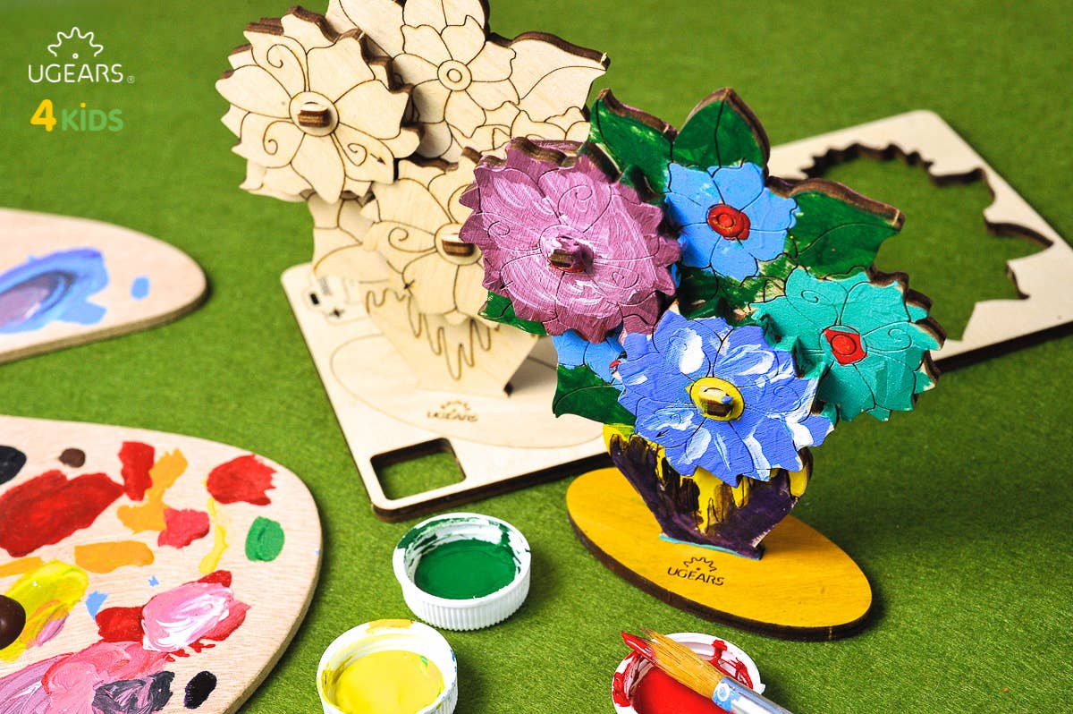 Ukrainian bridge - Wholesale DIY Craft Kit - Kids - Bouquet Kids Wooden Coloring Model  Self Assembling Ugears3