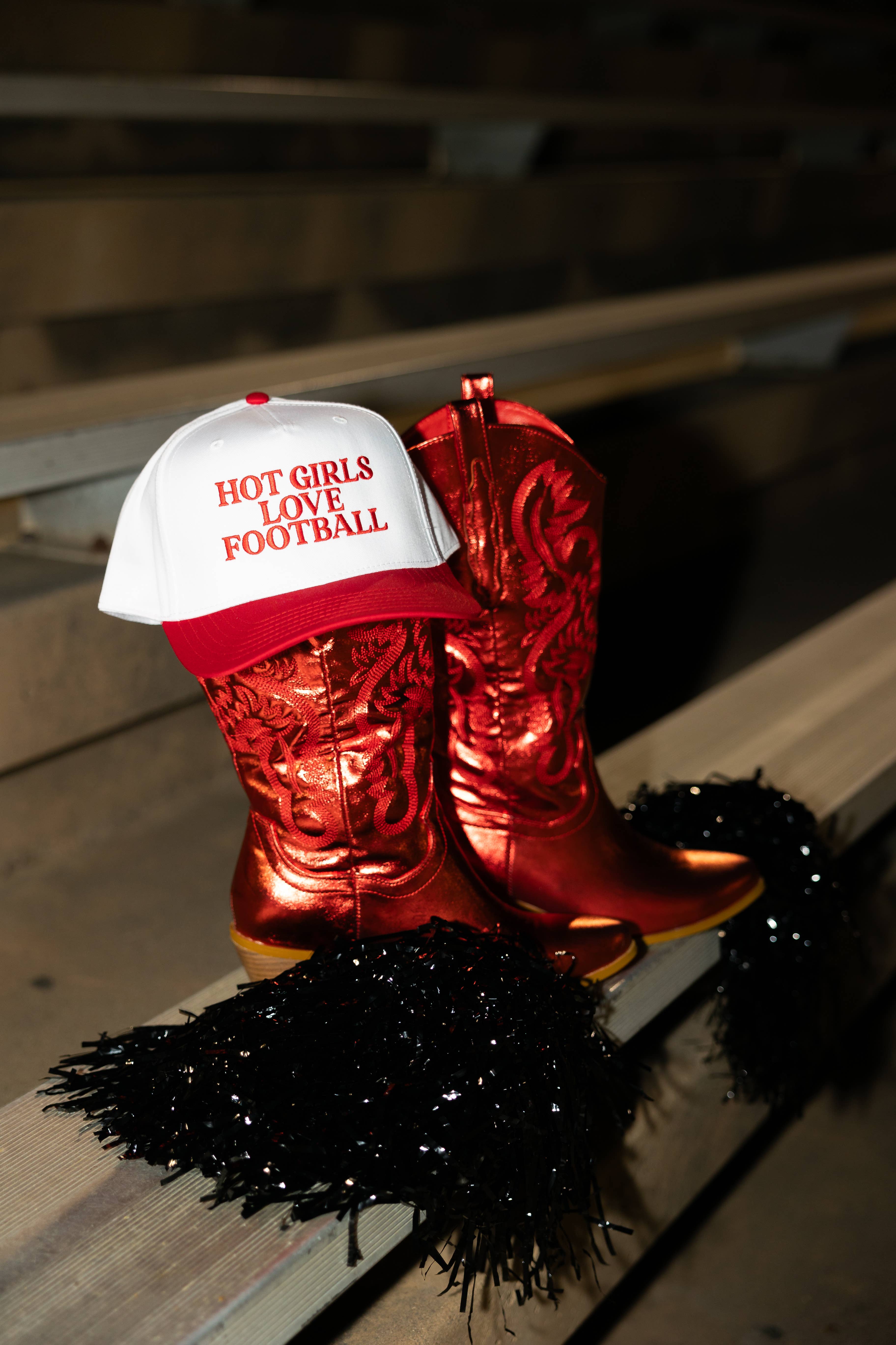 Ruby Moon - Wholesale Trucker Hat - Women's - Hot Girls Love Football- Embroidered Hat - Game Day Hat2