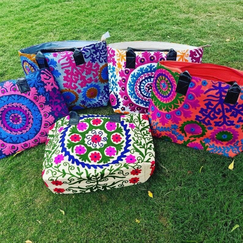 Bhawana Handicrafts - Wholesale Shoulder Bag - Women's - 5 Piece Lot, Indian Beautiful Suzani Embroidery Shoulder Bag3