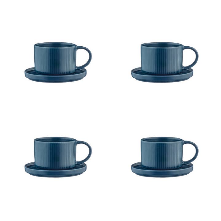 SCANDI Tasse 15cl und Untertasse Ø12cm - 8 Stück - Marine für den Großhandel von Björn