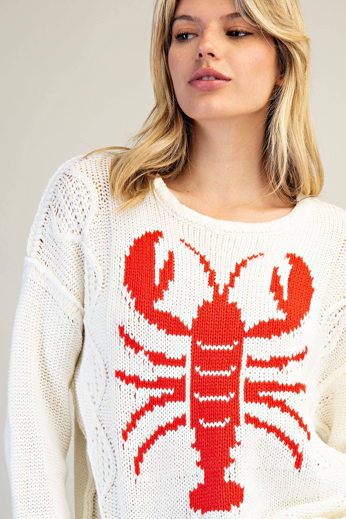 VAINILLA PL9733 - JERSEY DE PUNTO TRENZADO LANGOSTA de venta al por mayor en Faire11