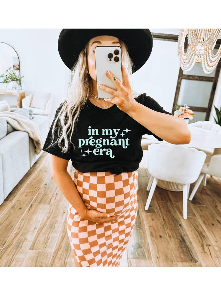 Gia Gifts Boutique - Wholesale Screen Printed T-Shirt - Women's - In My Pregnant Era Maternity Graphic Tee | Pregnancy T-Shirt