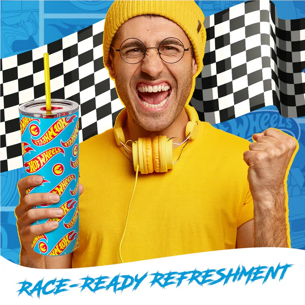 Dragon Glassware - Wholesale Insulated Mug/Tumbler - Hot Wheels™ Race Team Tumbler - 24 oz5