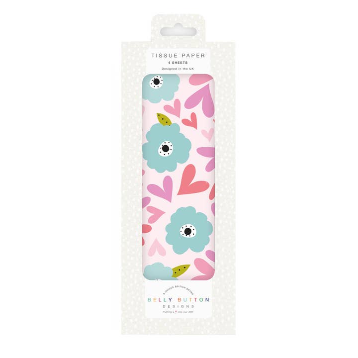 Confezione di Fazzoletti Cuori & Fiori per la vendita all'ingrosso da parte di Belly Button Designs