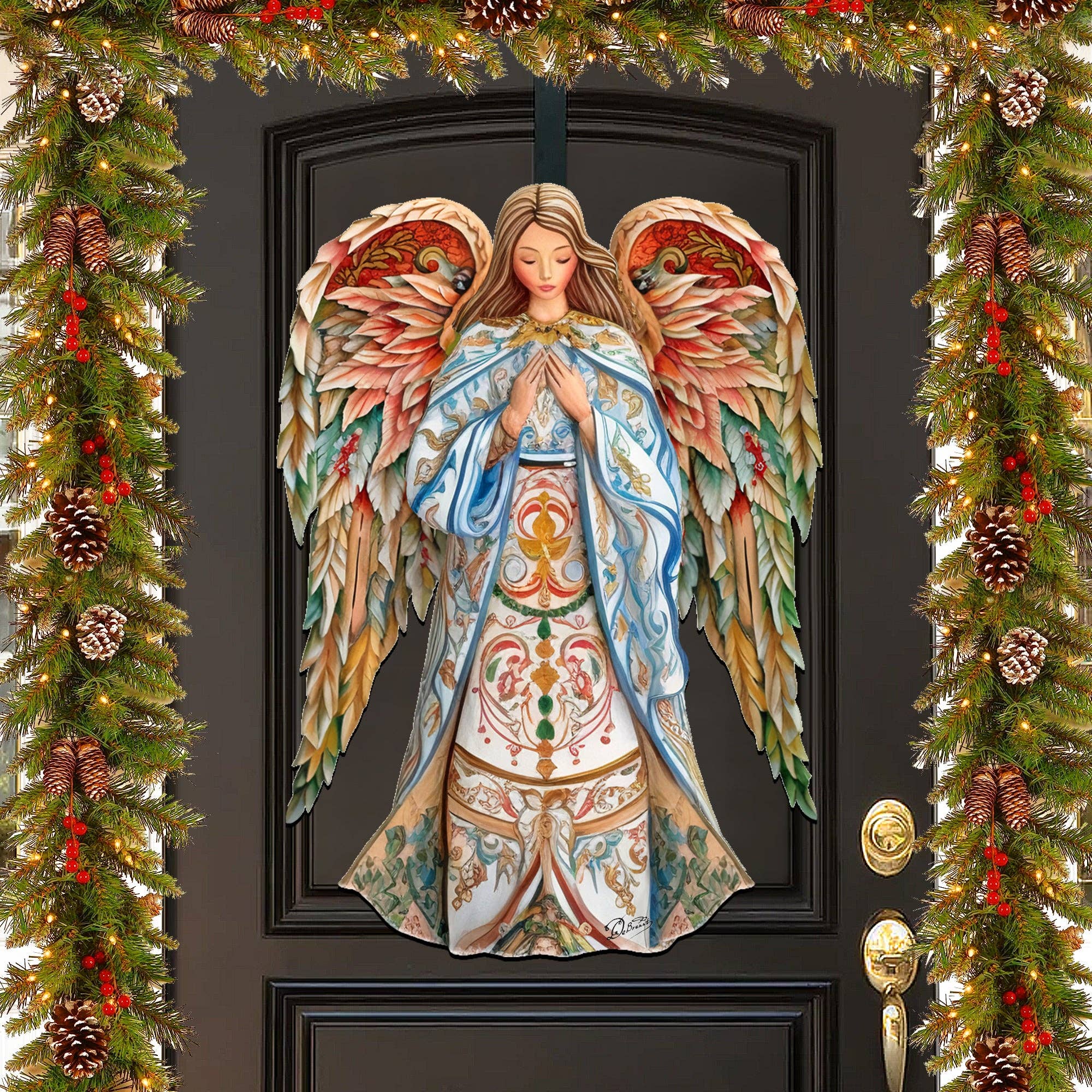 Designocracy - Wholesale Kerststaldecor - Elegante Angel of Hope vakantiedeurdecoratie Debrekht | Kerststal6