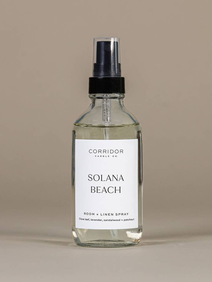 Solana Beach Room + Linen Spray for wholesale by Corridor Candle Co.