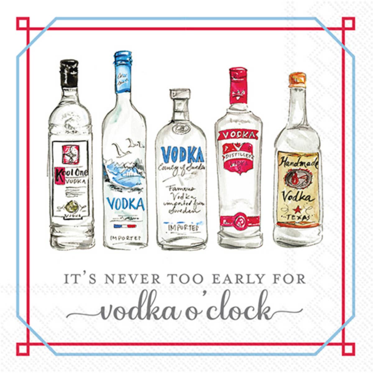 Boston International – wholesale Engångsservett – Pappersservetter för cocktail, förpackning med 20 Vodka O'Clock0