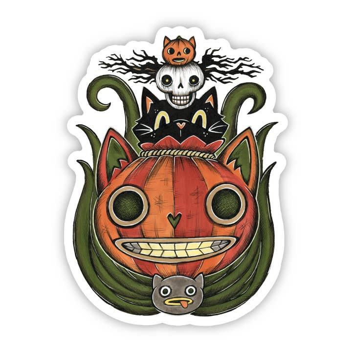 Over the Garden Wall Cat Totem Sticker for wholesale by Earthenwood Studio