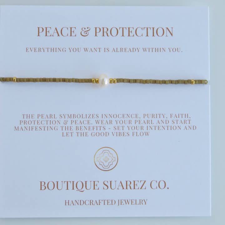 Boutique Suarez Co. - Wholesale Beaded Bracelet - Manifest Peace - Pearl Bracelet66