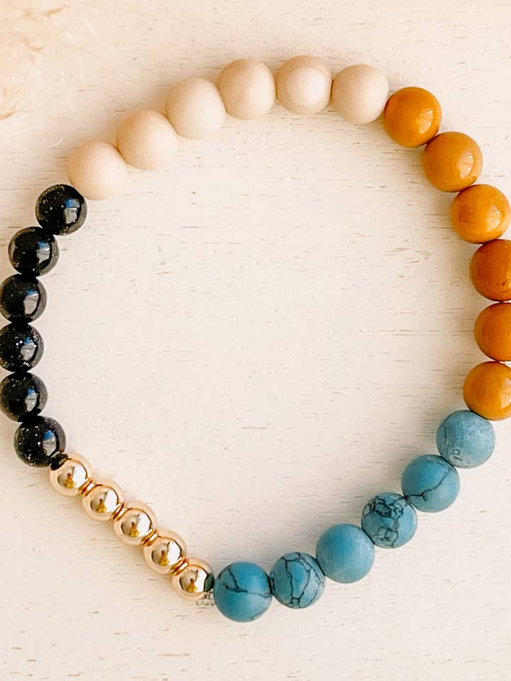 Colour Block Gold Bracelet for wholesale by Little Old Soul Co.