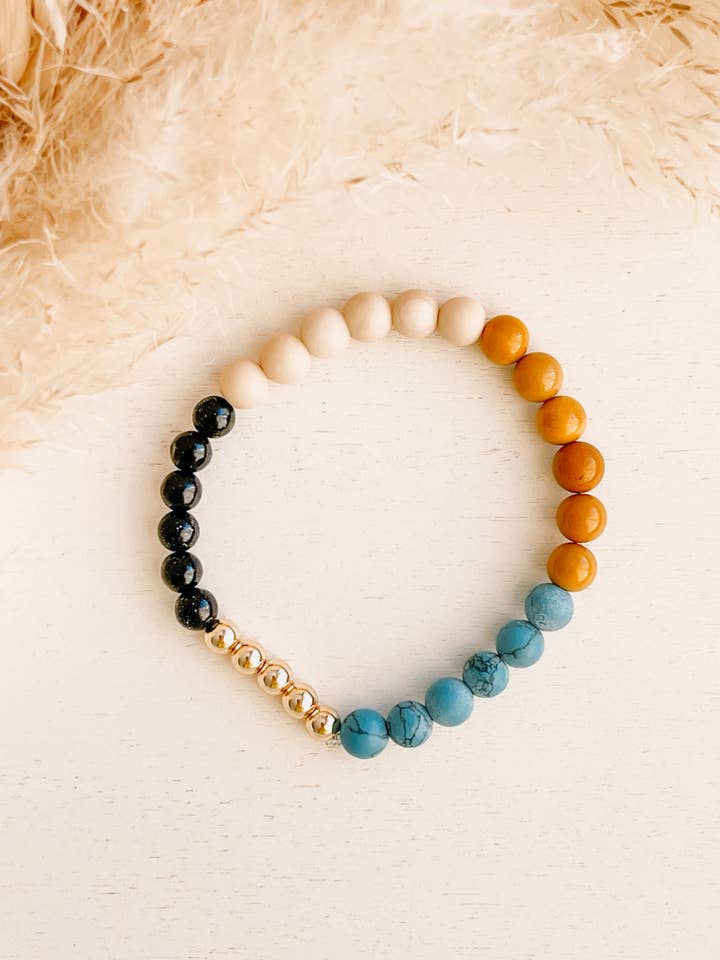 Colour Block Pulseira Ouro por atacado de Little Old Soul Co.