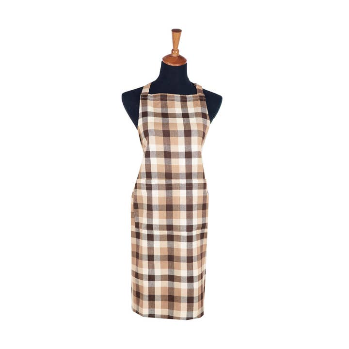 C&F Home - Wholesale Apron - SALE Dunmore Cocoa Check Apron1
