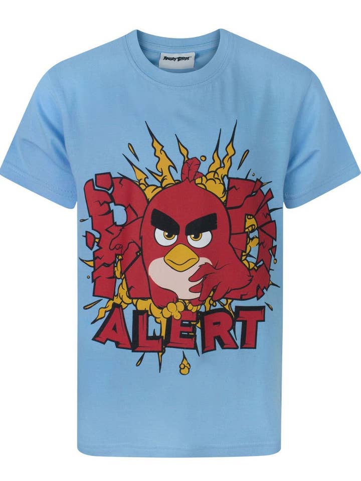 Camiseta Azul de Manga Curta para Rapaz Angry Birds por atacado de Vanilla Underground