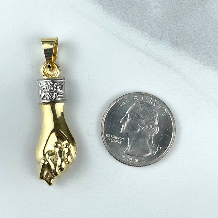 Luxus Accessories - Wholesale Individual Charm/Pendant - 18k Gold Filled Silver Filled or Two Tone Figa Hand Pendant1