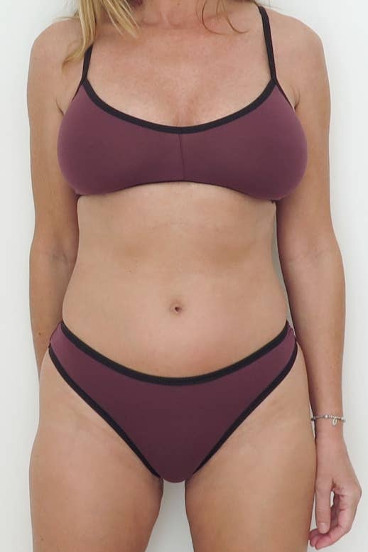 Ecoology - Wholesale Bralette - Women's - Lilac organic cotton bralette with black trim