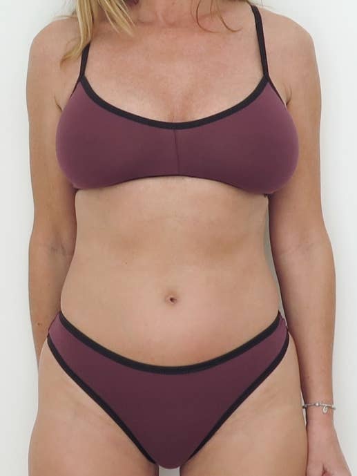 Ecoology - Wholesale Bralette - Women's - Lilac organic cotton bralette with black trim0