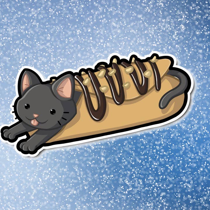 Cat- Cannoli Sticker for wholesale by Mega Kawaii Cuties