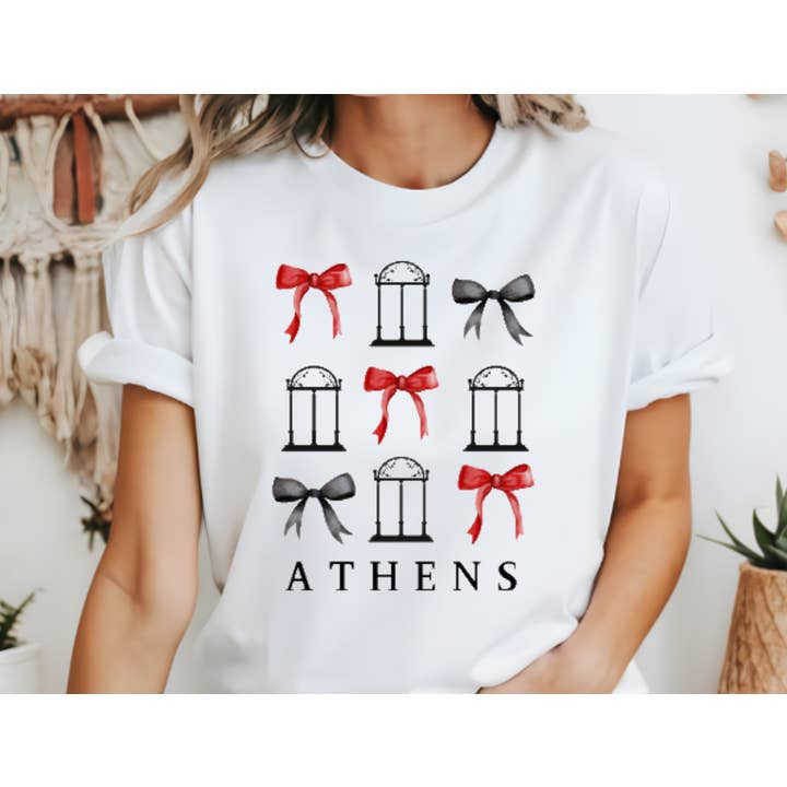 Camiseta gráfica Athens Georgia Coquette Arches Bows GA Dawgs por atacado de BB Subs and Screens