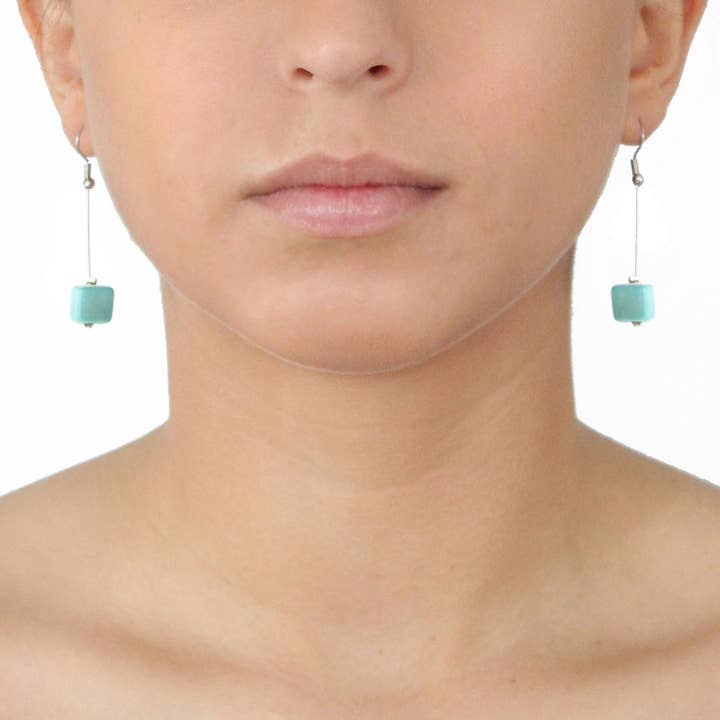 Muichic Natural Jewelry - Wholesale Dangle Earrings - Cubes Tagua Earrings Handmade Fairtrade Lightweight3