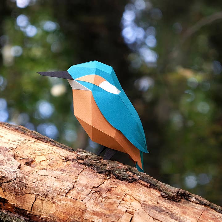 Today is Art Day – wholesale DIY craft kit – Common Kingfisher - Bird 3D Paper Figure by Plego