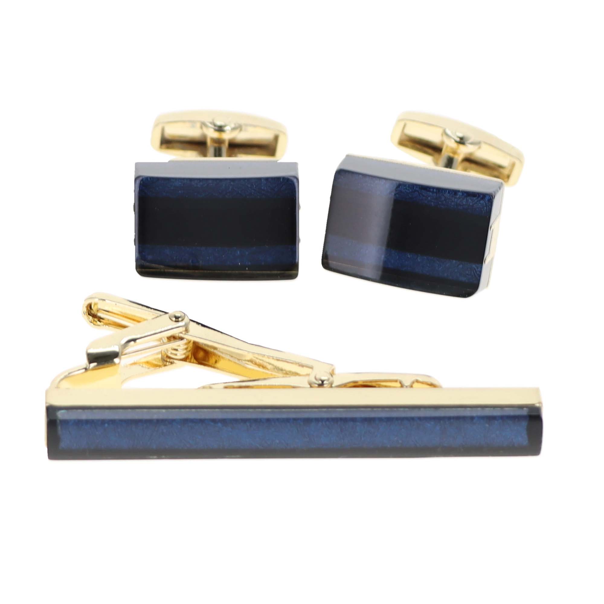 Dubal Brothers - Wholesale Cufflinks - Vittorio Vico Gold & Silver Enamel Cufflinks & Tie Bar Set by Classy Cufflinks16
