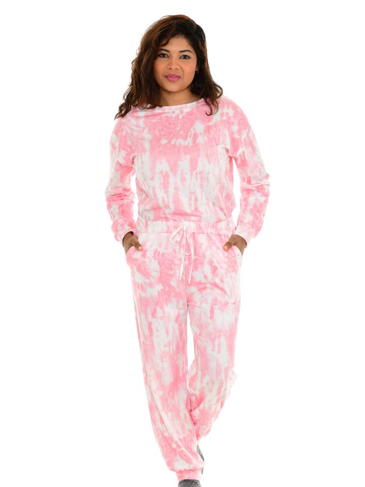 Tie-Dye Sweatshirt & Drawstring Pocket Sweatpants for wholesale by Shoreline Wear. INC