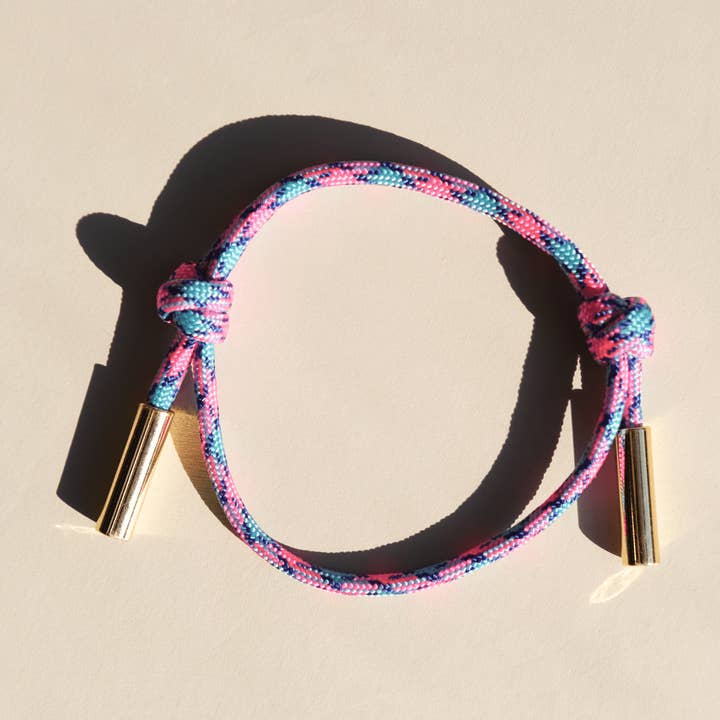 Supernova Pink, Blue and Teal Cord Bracelet for wholesale by Nickel and Suede