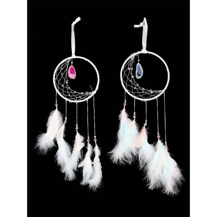 Cubby House by Malmar - Wholesale Dreamcatcher - Half Moon Dream Catcher with Agate Slice