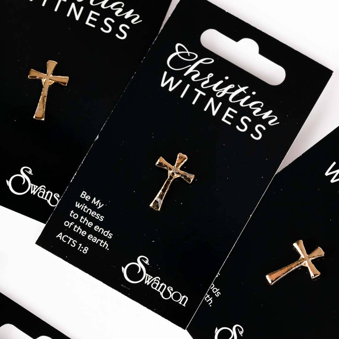 Swanson Christian Products - Vente Épinglettes/boutons - Épinglette Croix Évasée Or - Lot de 63
