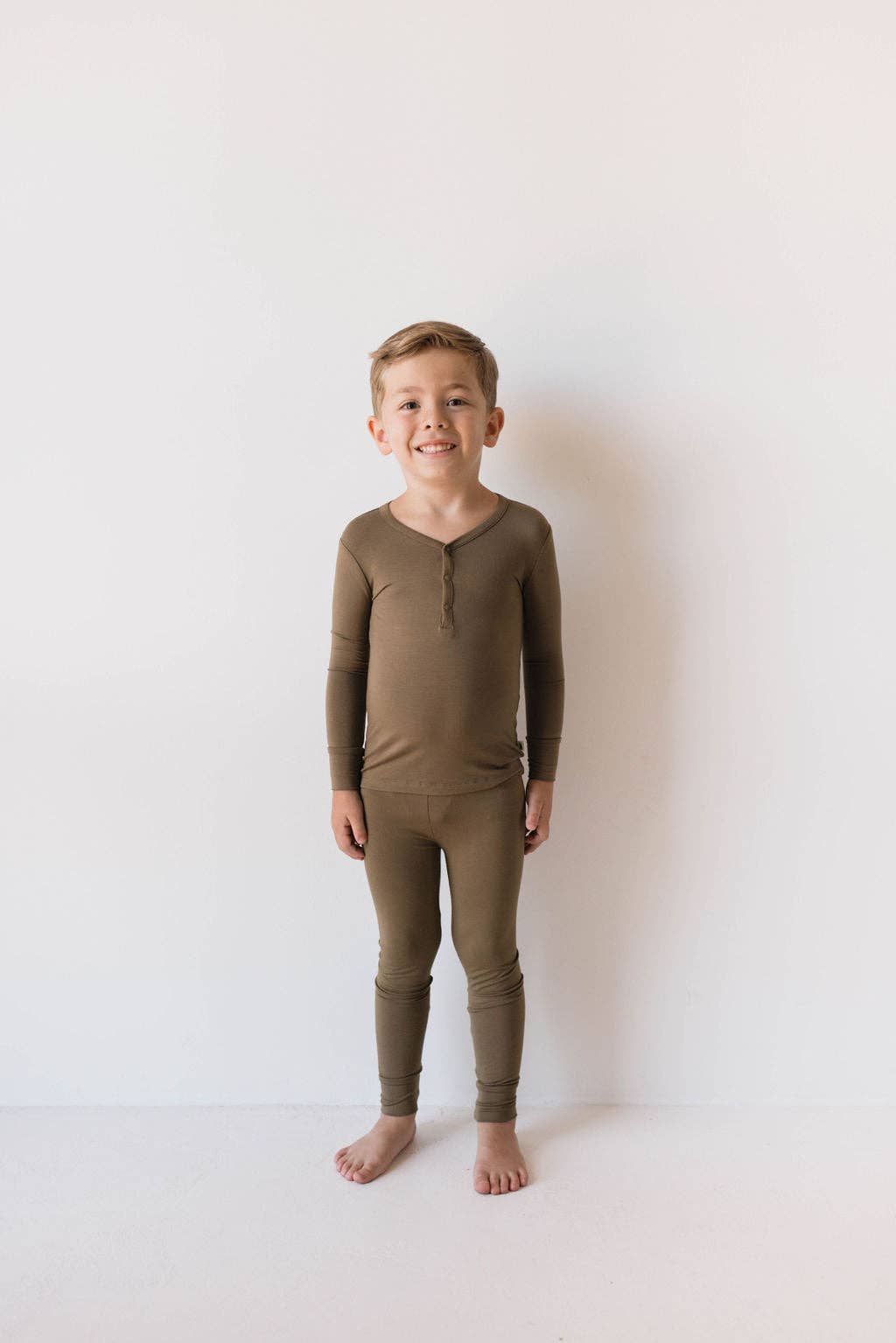 Forever French Baby - Wholesale Sleepwear Set - Kids - Bamboo Two Piece Pajamas | Olive Green2