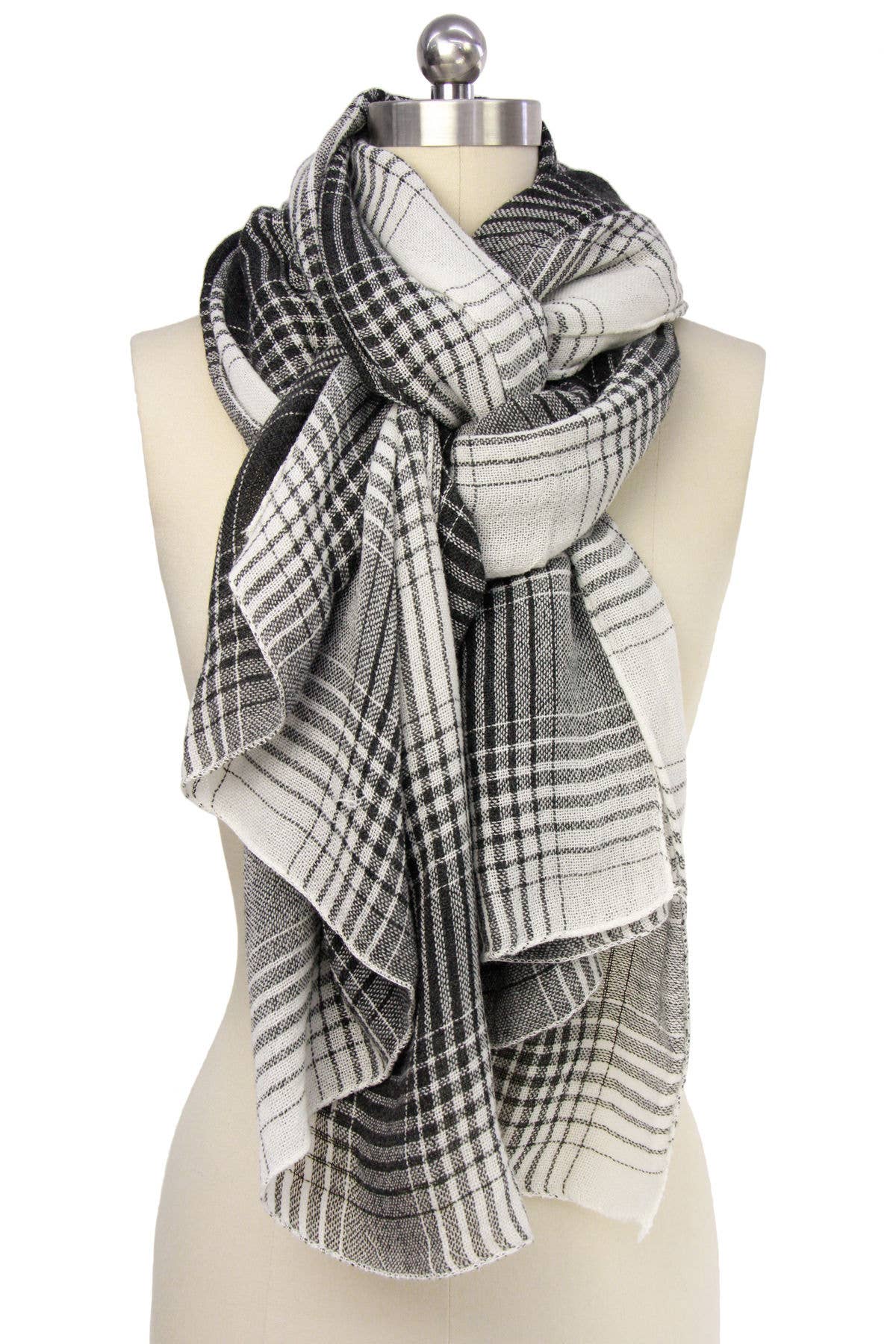 Veroma Gifts - Wholesale Scarf - Women's - Two Toned Faded Plaid Scarf1