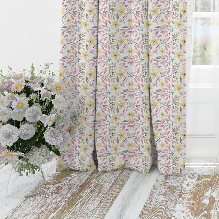 Gele bladeren verduisteringsgordijnen voor wholesale door Empowering Decor