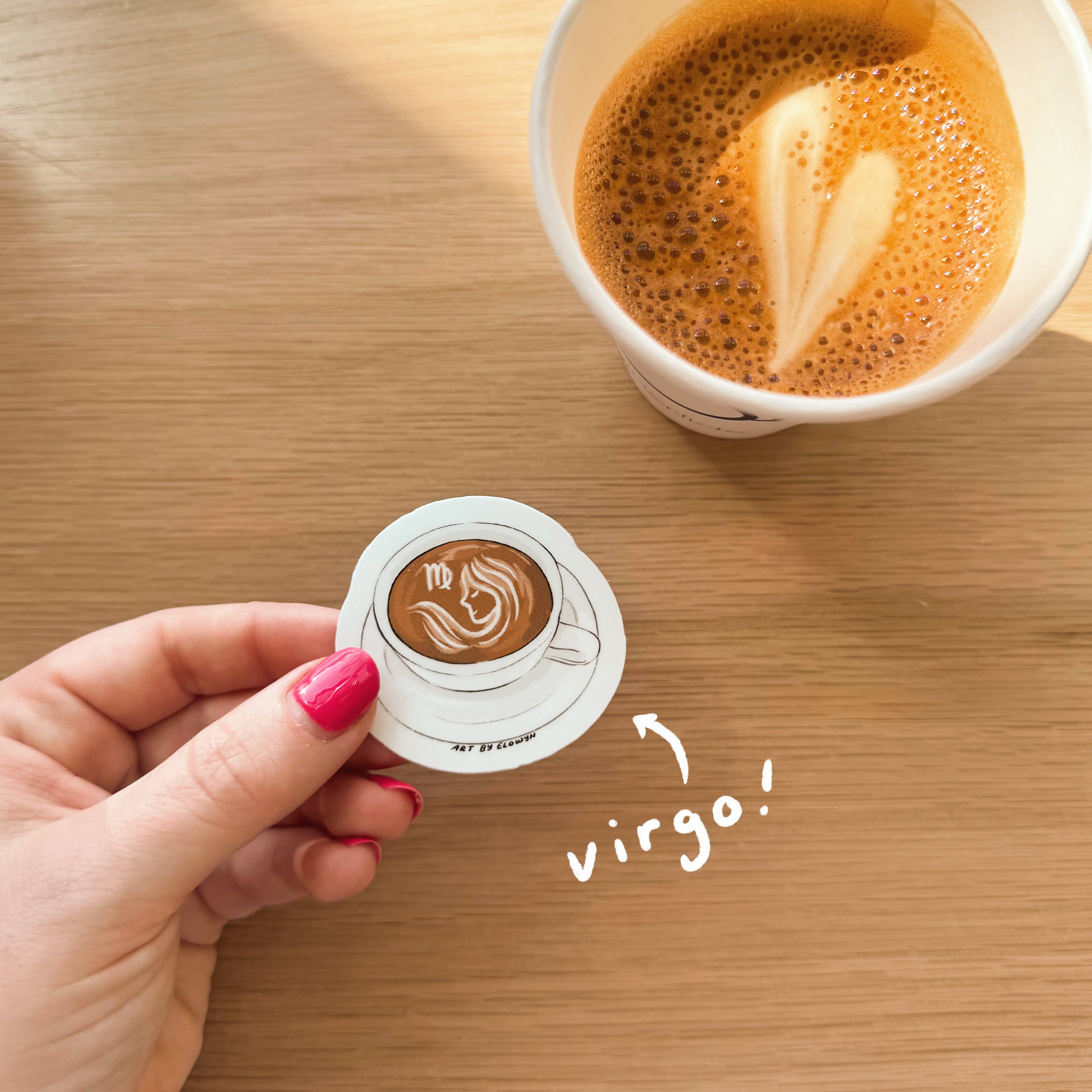 Art By Elowyn - Wholesale Sticker - Mini Zodiac Koffiekop Latte Art Stickers6