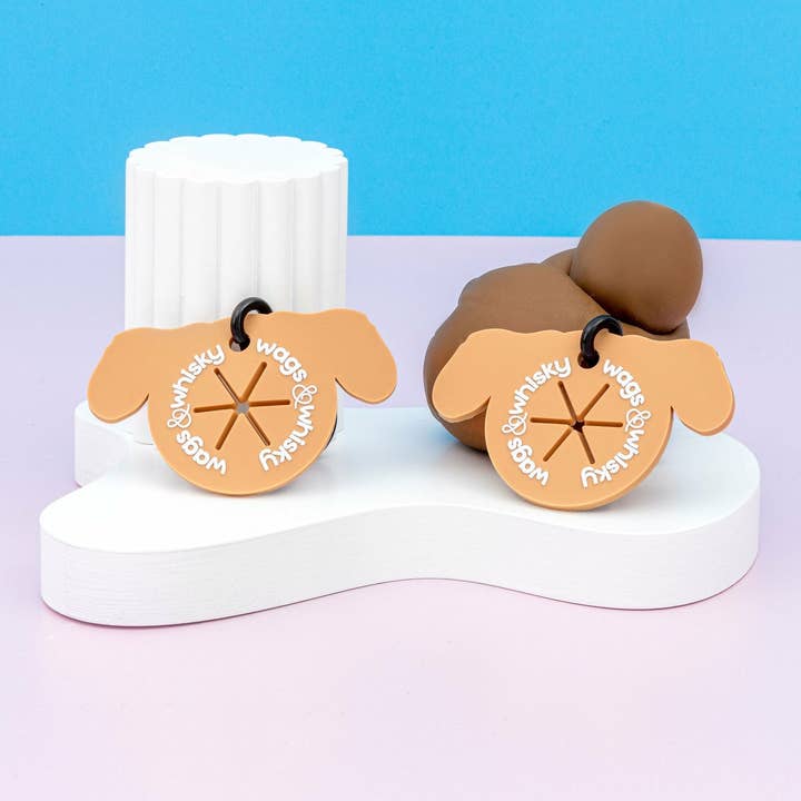 Tan Turd Tags for wholesale by WAGS & WHISKY