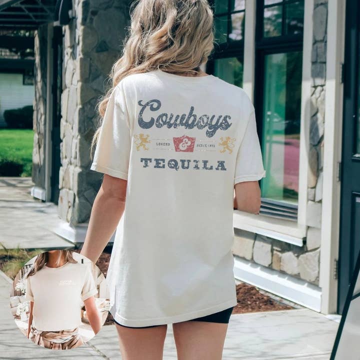 Cowboys And Tequila Tees for wholesale by Clover + Cotton Co