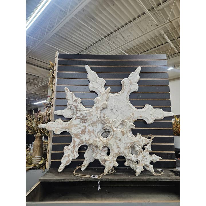 Wholesale Home Decor - Wholesale Christmas Decoration - White Washed 3D Wooden Snowflake 48in X 48in- Pallet Order4