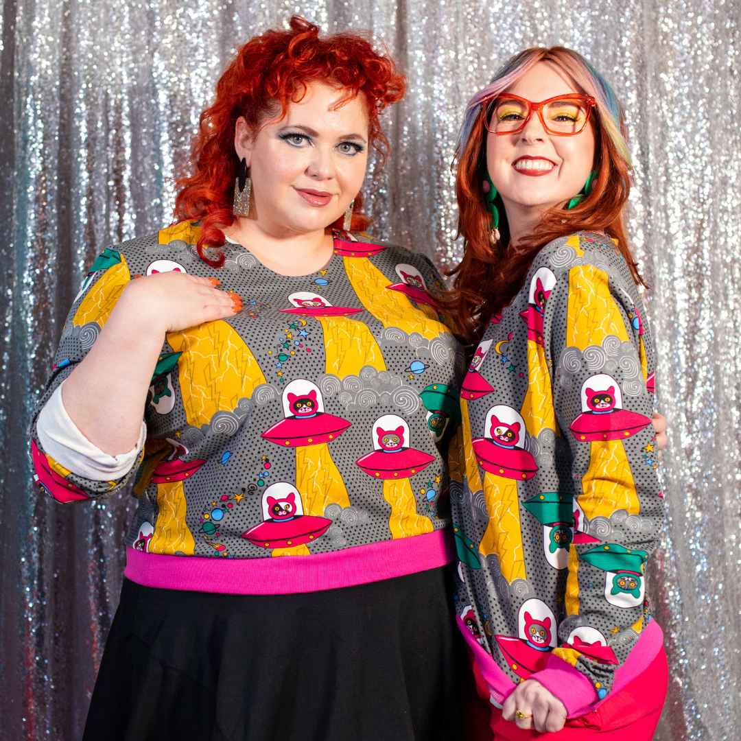 Blue Platypus - Wholesale Sweatshirt - Women's - Cats in Space French Terry Pullover3