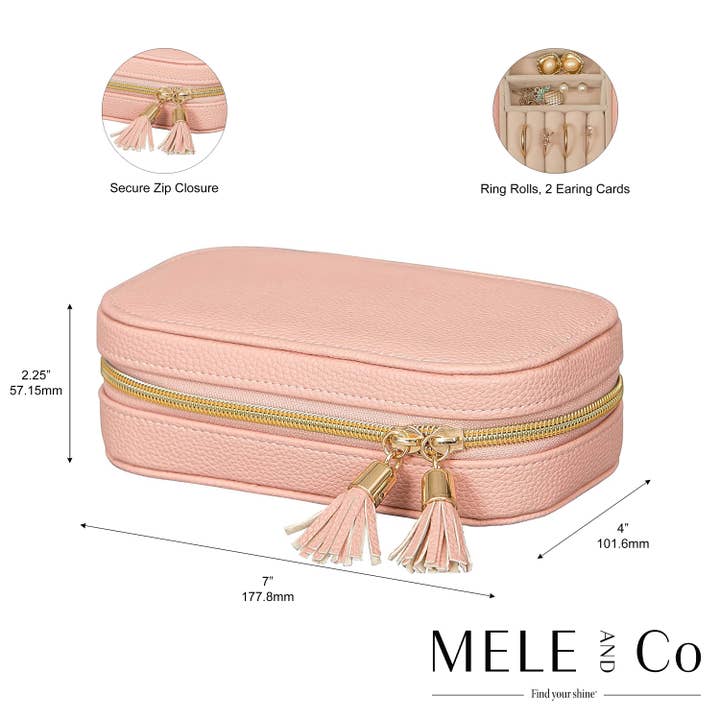 Mele and Co (Canada) - Wholesale Jewelry Box/Organizer - Mele and Co Lucy Vegan Leather Travel Jewelry Case4