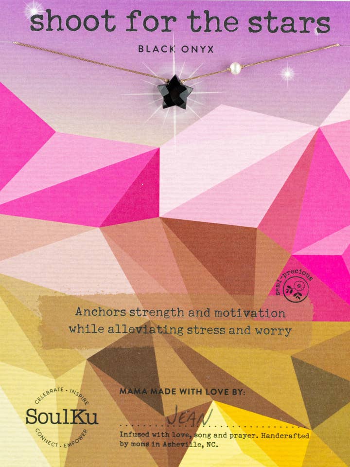 Black Onyx Shoot for the Stars Necklace for wholesale by SoulKu