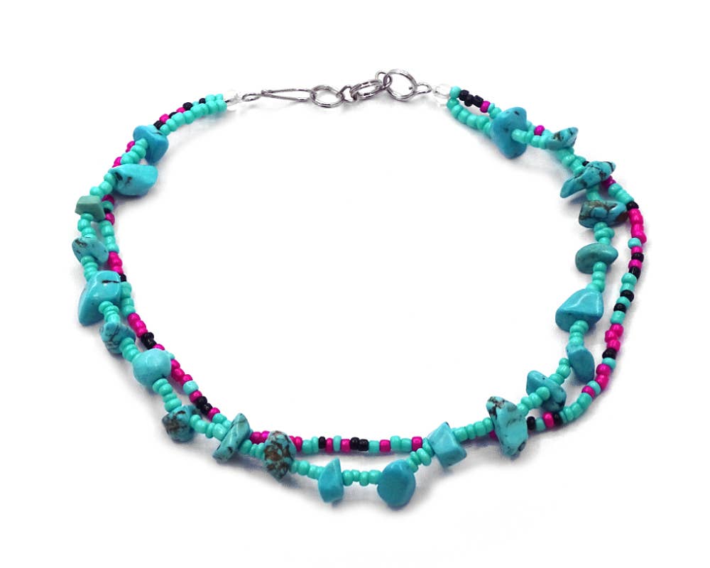 Pichincha - Vente Bracelets de cheville - Bracelet de cheville multibrins à perles Chip Stone1