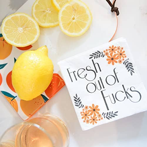 Pelz Brands - Wholesale Disposable Napkin - Twisted Wares “Fresh Out of F'cks” Napkins –Bold Adult Party2