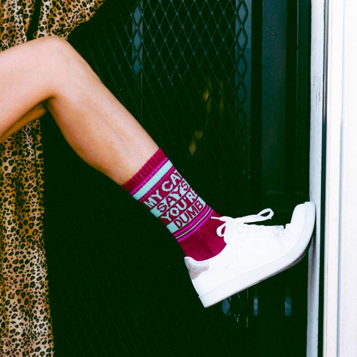 Gumball Poodle - Wholesale Socks – Unisex - My Cat Says You're Dumb Gym Crew Socks4