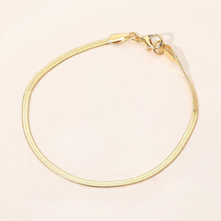 Sensibling Corp. - Wholesale Link & Chain Bracelet - 18K Gold Filled Snake Chain Bracelet2