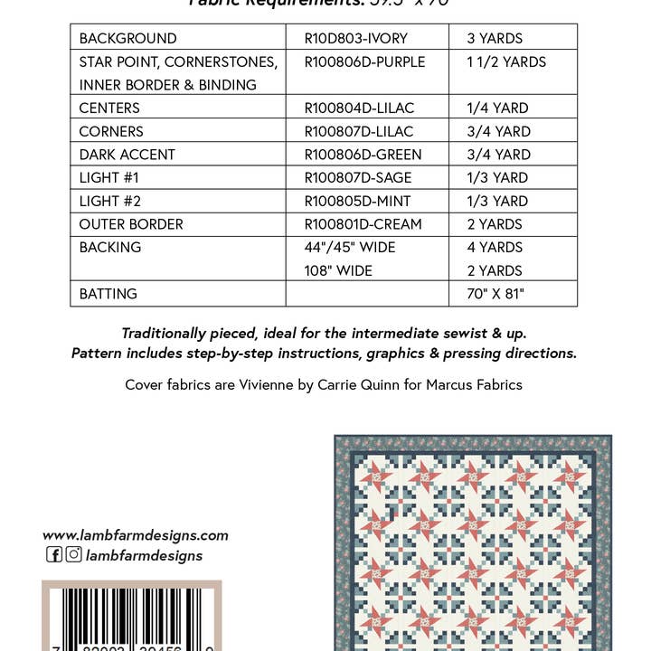 Lamb Farm Designs - Wholesale Quilt - Garden Pinwheels Quilt Pattern2