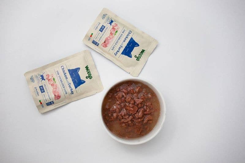 Weego – comida - Gato por atacado – Weego alimento úmido para gatos esterilizados sabor peru 85 g x 241