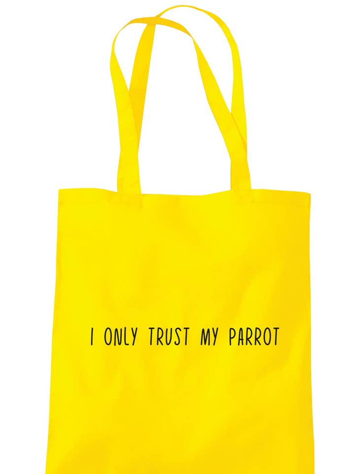 I Only Trust My Parrot Tote Bag S1450 for wholesale by Illustrated Identity