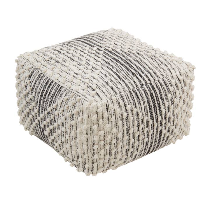 Pouf de salon à motif à rayures diamantées pour la vente par Saro Lifestyle