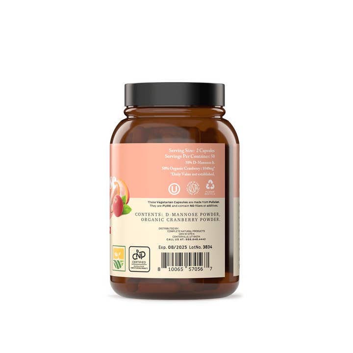 Complete Natural Products - Wholesale Oral Supplement/Vitamin - Organic D-Mannose & Cranberry Capsules