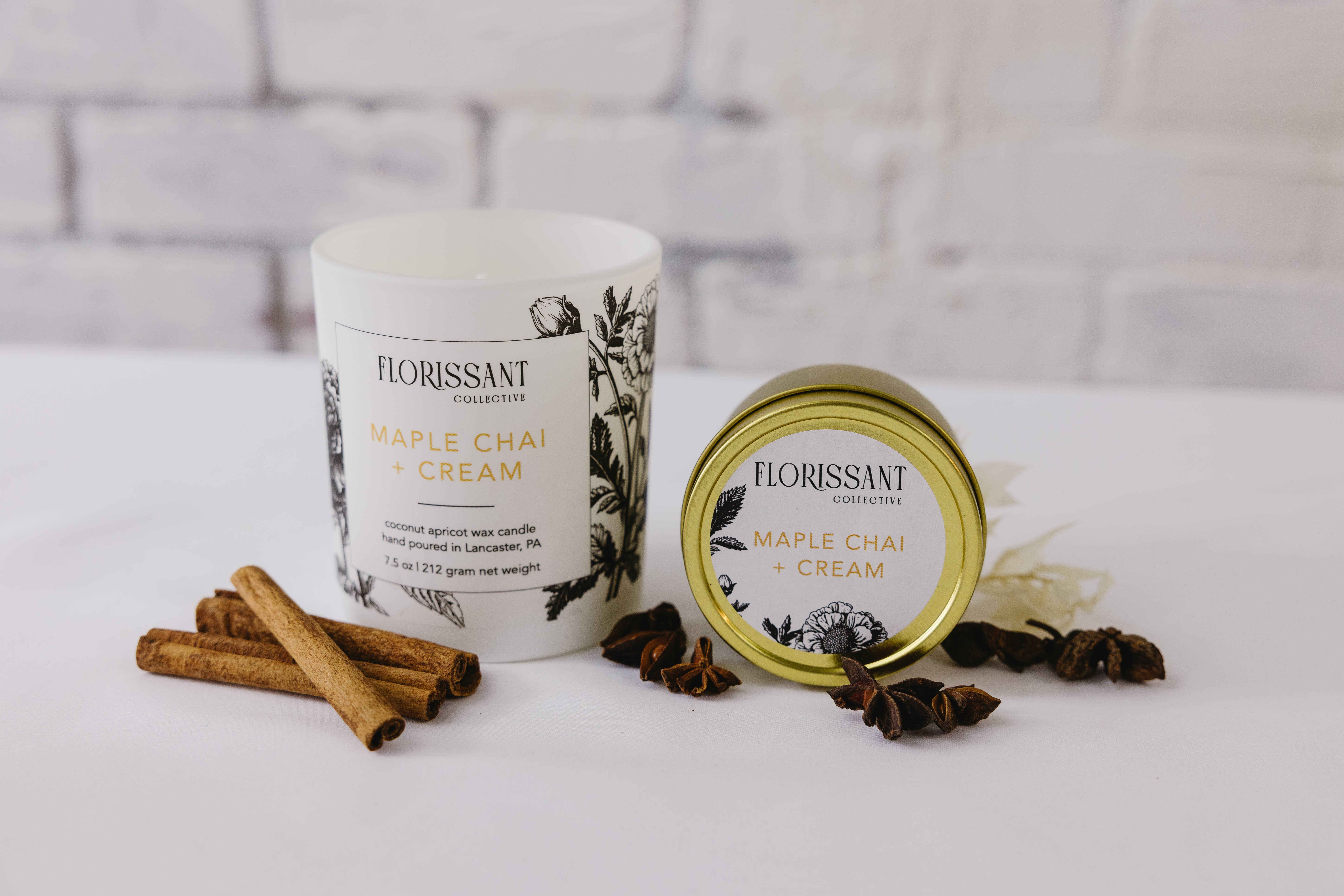 Florissant Collective - Wholesale Jar/Filled Candle - Maple Chai + Cream Candle Tin2