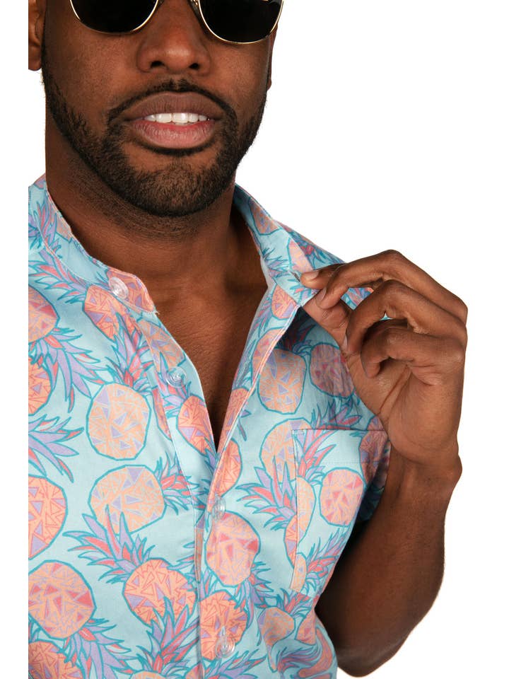 Tipsy Elves - Wholesale Onesie - Men's - Pina Colada Romphim - Men's One Piece Button Down Romper